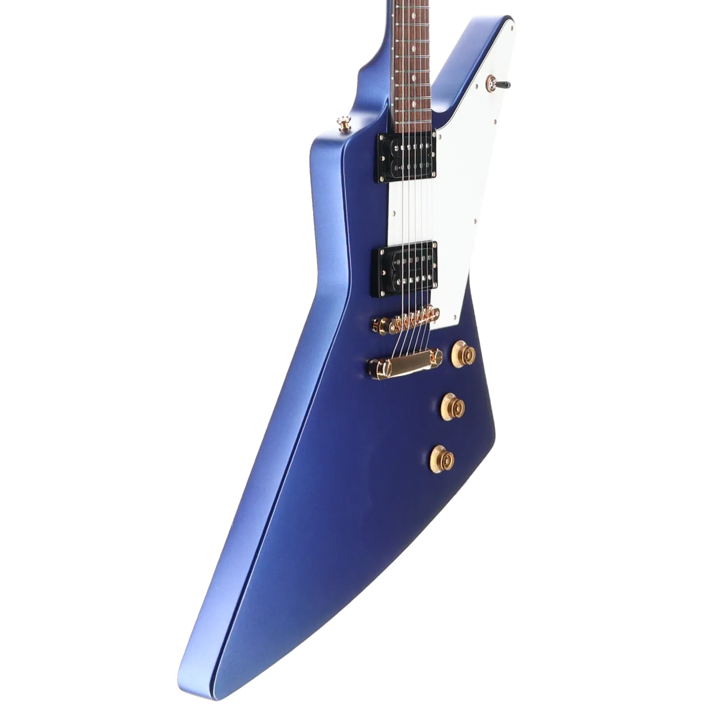 1958 Korina Explorer - Inspired by Gibson - Lapis Blue Custom Paint with Burstbucker Set (RC2) (79219)