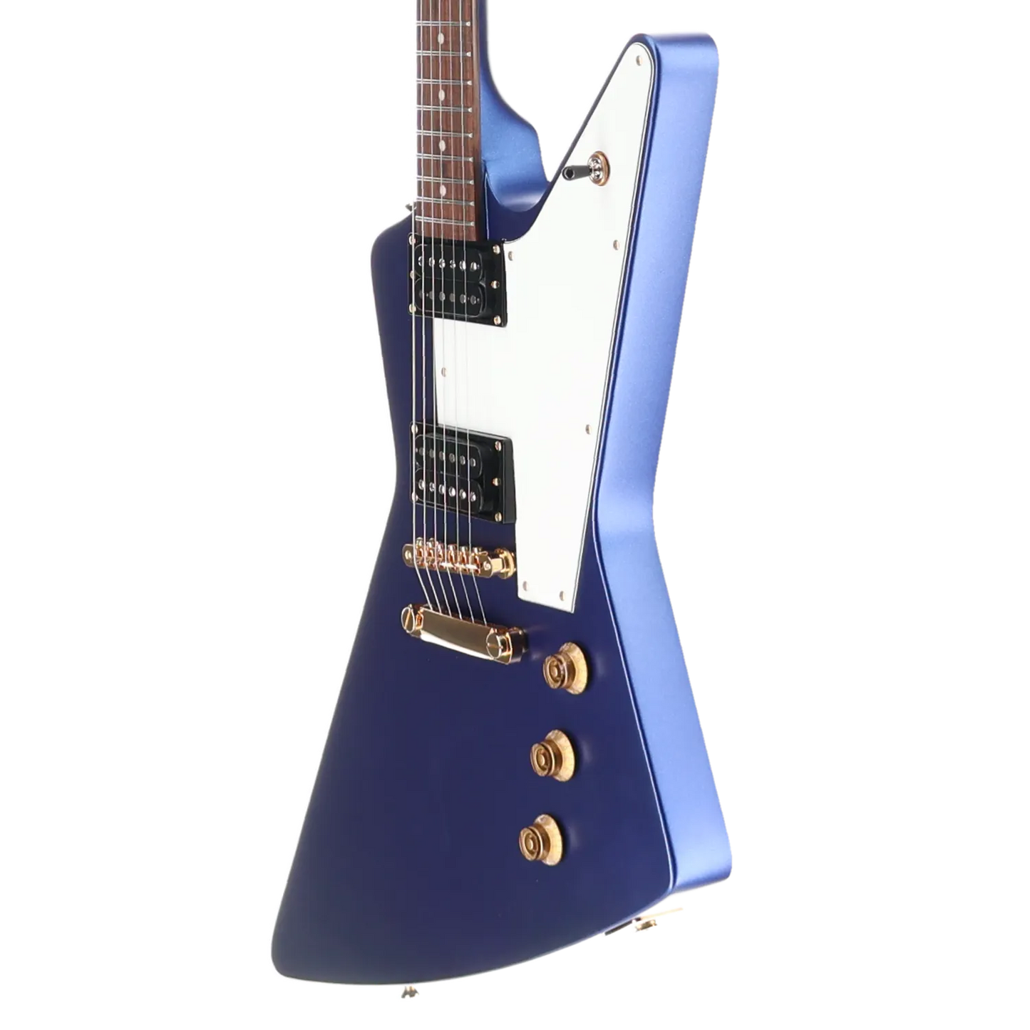 1958 Korina Explorer - Inspired by Gibson - Lapis Blue Custom Paint with Burstbucker Set (RC2) (79219)