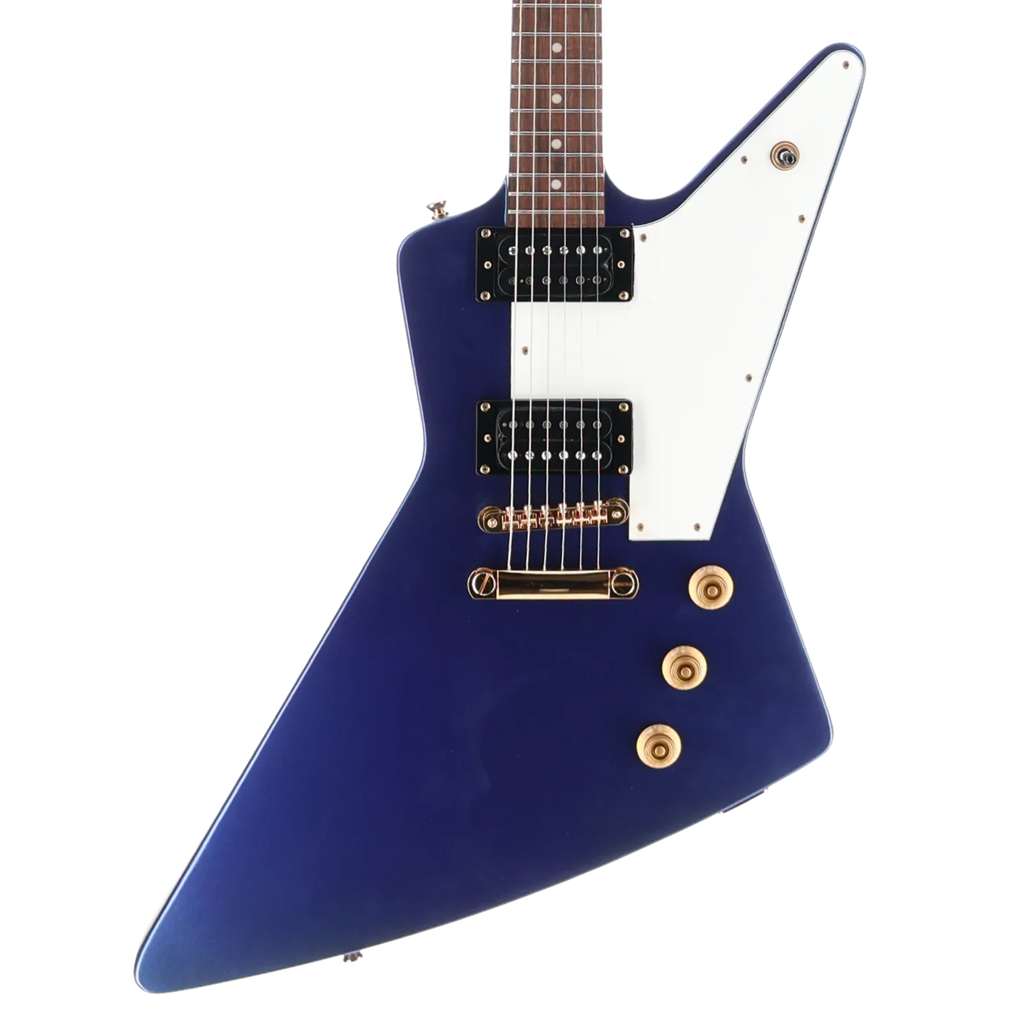 1958 Korina Explorer - Inspired by Gibson - Lapis Blue Custom Paint with Burstbucker Set (RC2) (79219)