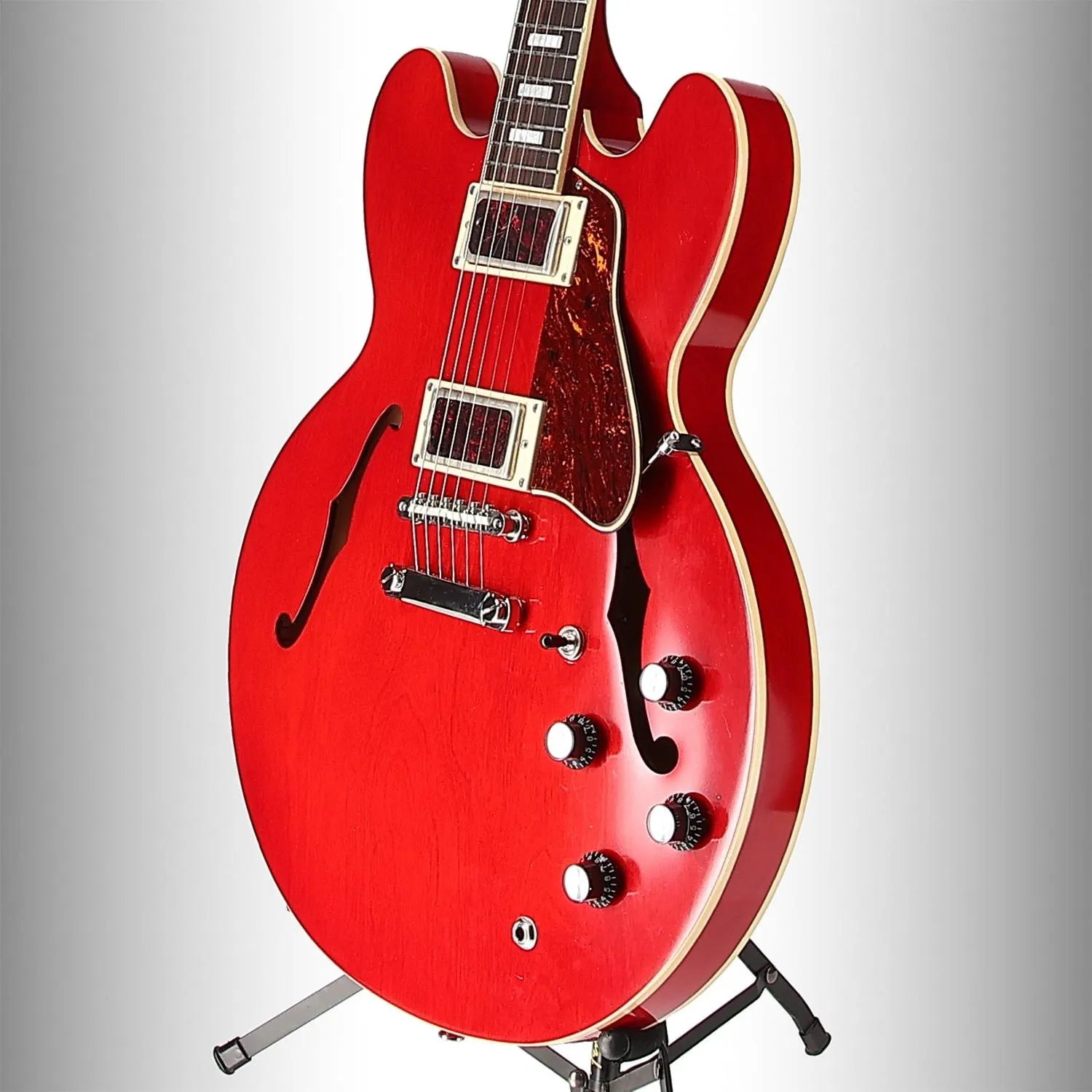 1962 ES-335 Reissue Sixties Cherry Modified with Seymour Duncan Pearly Gates Bridge Humbucker Raw Nickel w/ Tortoise Shell and Jazz Neck Pickup (99030)