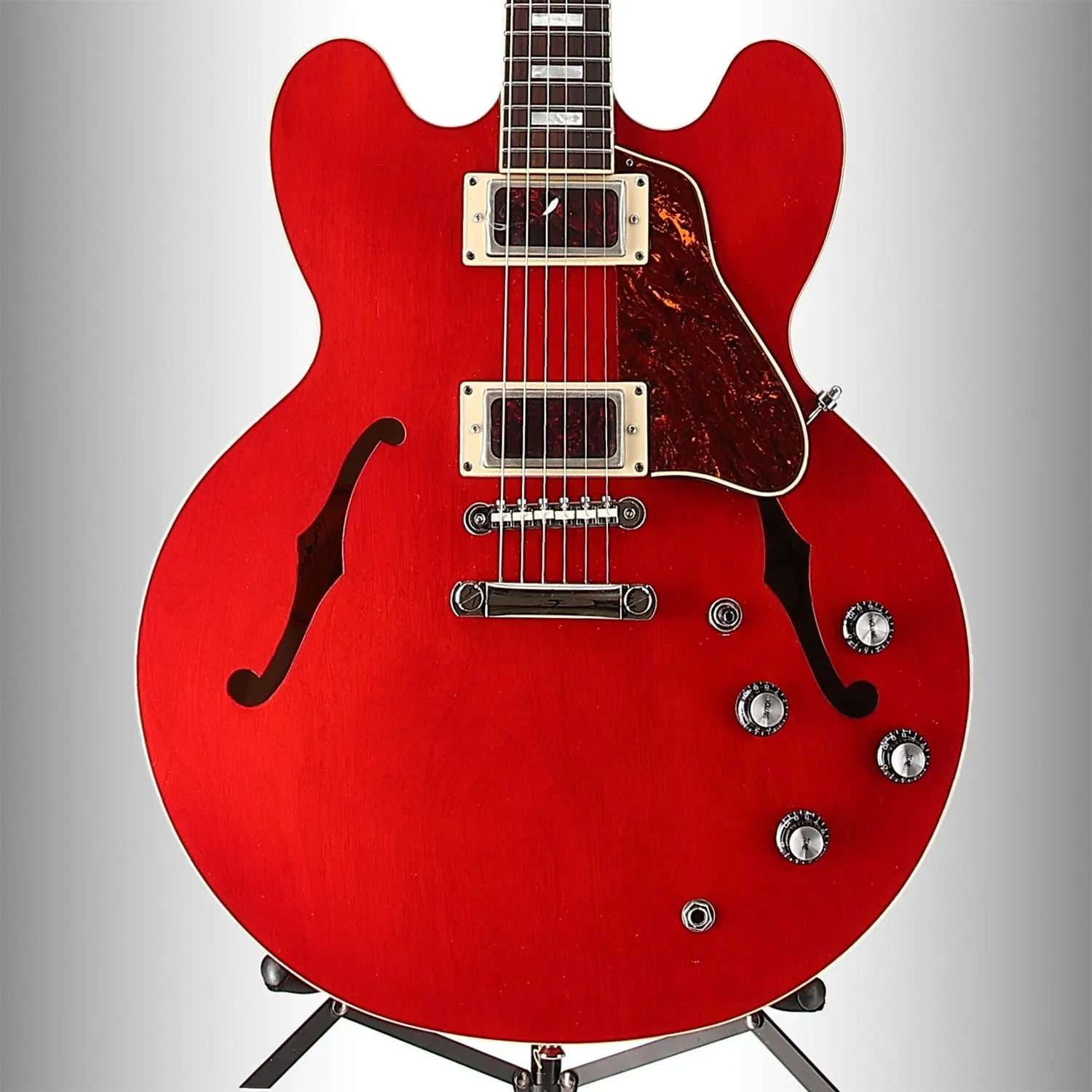1962 ES-335 Reissue Sixties Cherry Modified with Seymour Duncan Pearly Gates Bridge Humbucker Raw Nickel w/ Tortoise Shell and Jazz Neck Pickup (99030)