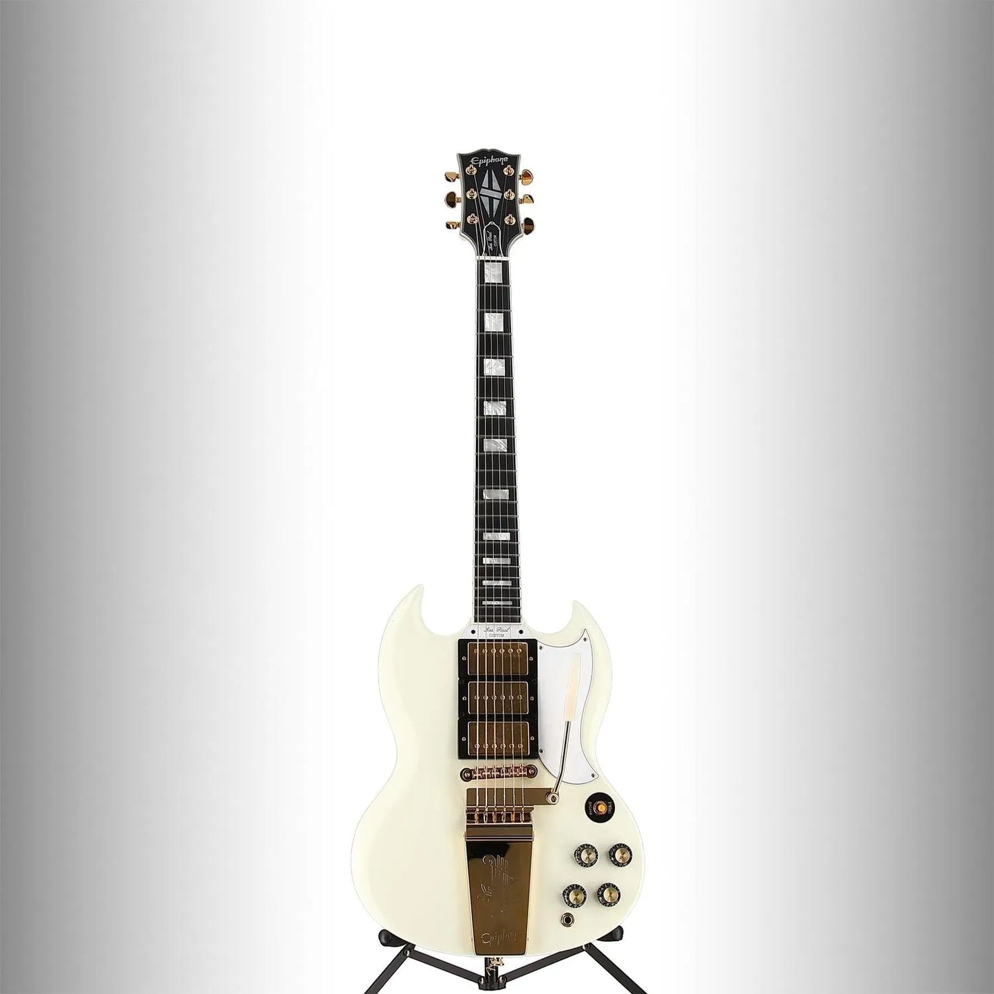 1963 Les Paul SG Custom with Maestro Vibrola Classic White Modded with Phat Cat P-90 Middle Pickup (OD10) (99100)
