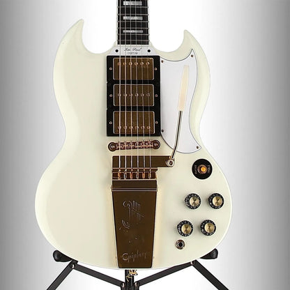 1963 Les Paul SG Custom with Maestro Vibrola Classic White Modded with Phat Cat P-90 Middle Pickup (OD10) (99100)