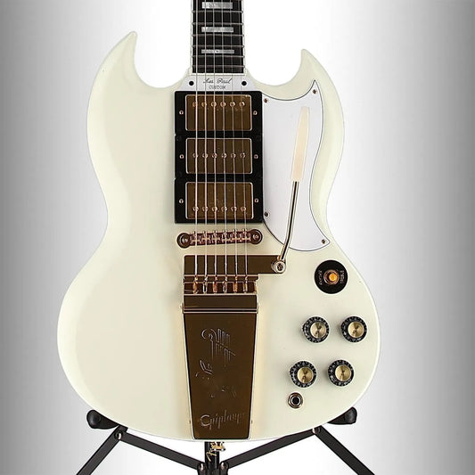 1963 Les Paul SG Custom with Maestro Vibrola Classic White Modded with Phat Cat P-90 Middle Pickup (OD10) (99100)