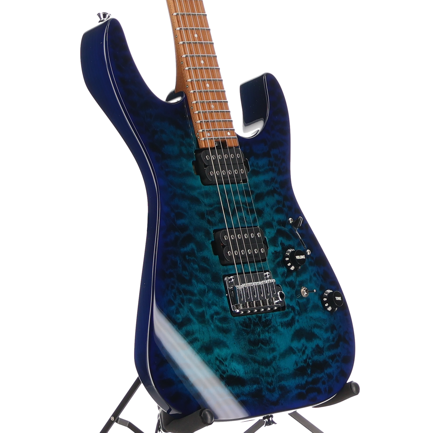 Charvel Pro-Mod DK24 HH 2PT CM Quilt Maple Chlorine Burst (RP) (11521)
