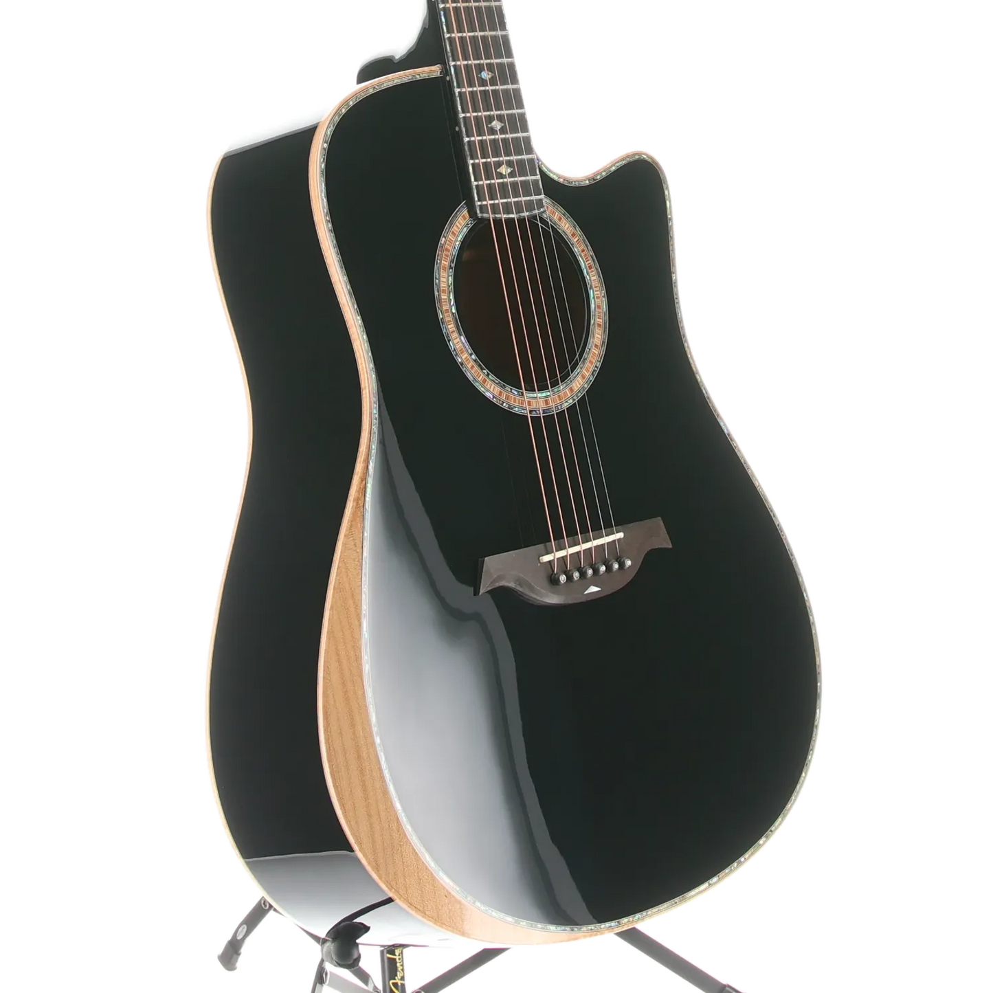 6-string Acoustic-electric with Maple Top, Maple Back and Sides, Mahogany Neck, and Ebony Fingerboard - Black (W3) (00130)