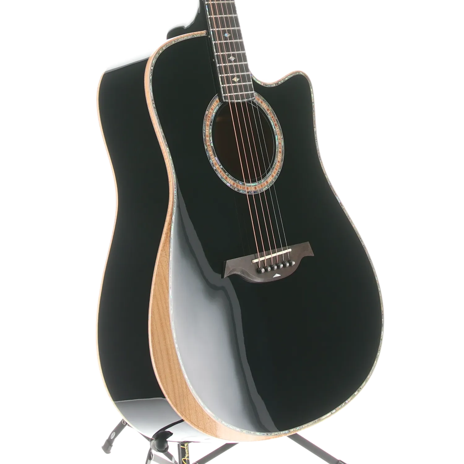 6-string Acoustic-electric with Maple Top, Maple Back and Sides, Mahogany Neck, and Ebony Fingerboard - Black (W3) (00130)