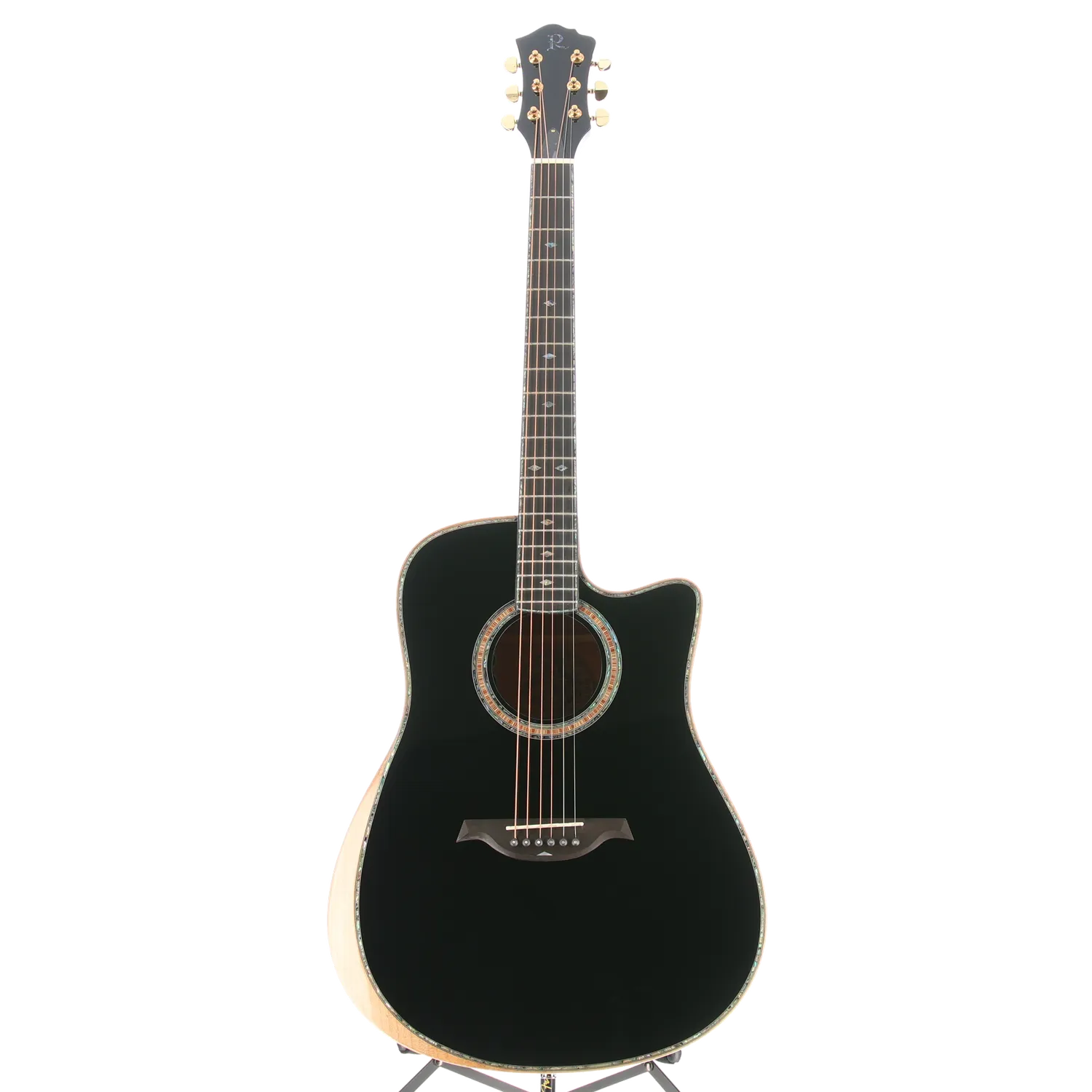 6-string Acoustic-electric with Maple Top, Maple Back and Sides, Mahogany Neck, and Ebony Fingerboard - Black (W3) (00130)