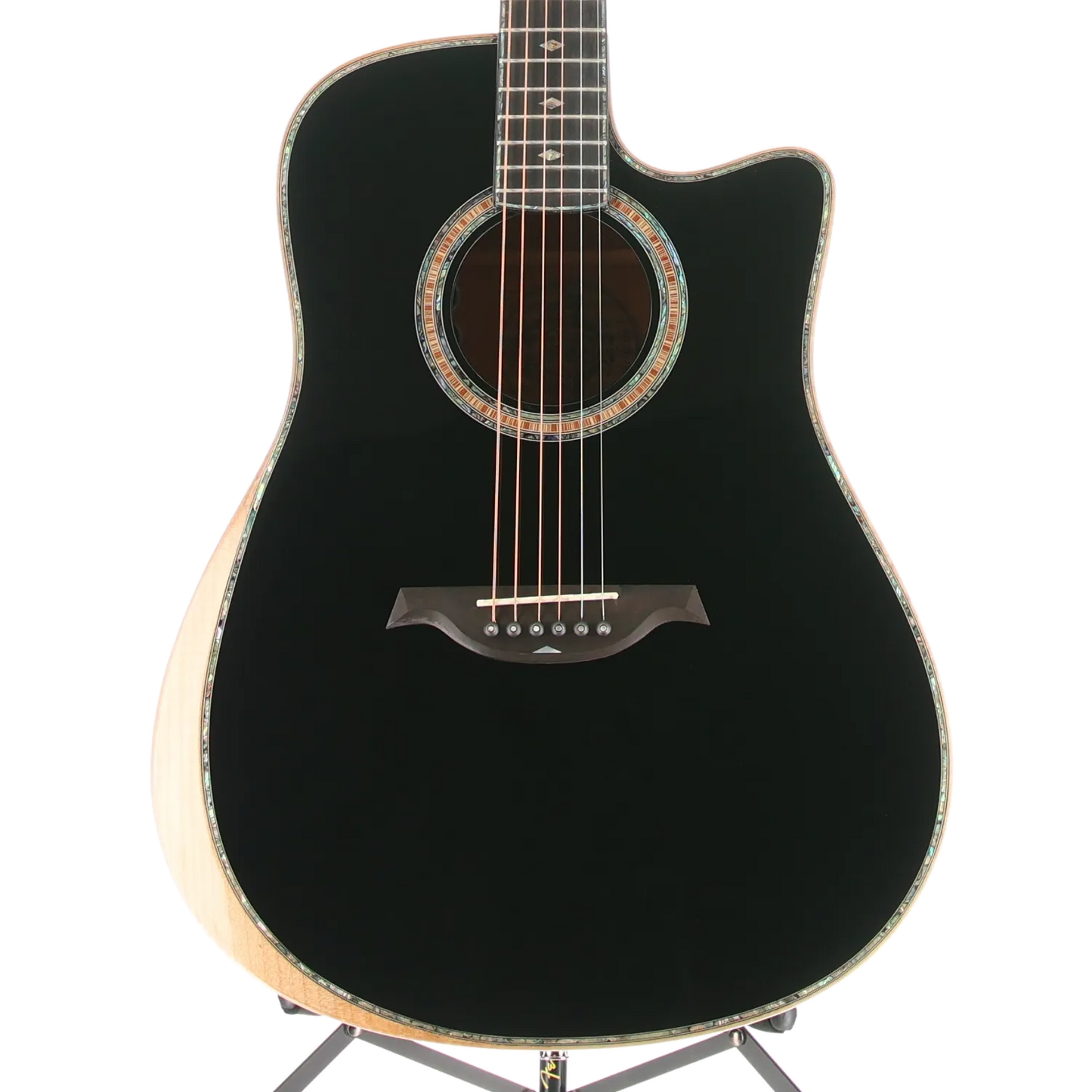 6-string Acoustic-electric with Maple Top, Maple Back and Sides, Mahogany Neck, and Ebony Fingerboard - Black (W3) (00130)