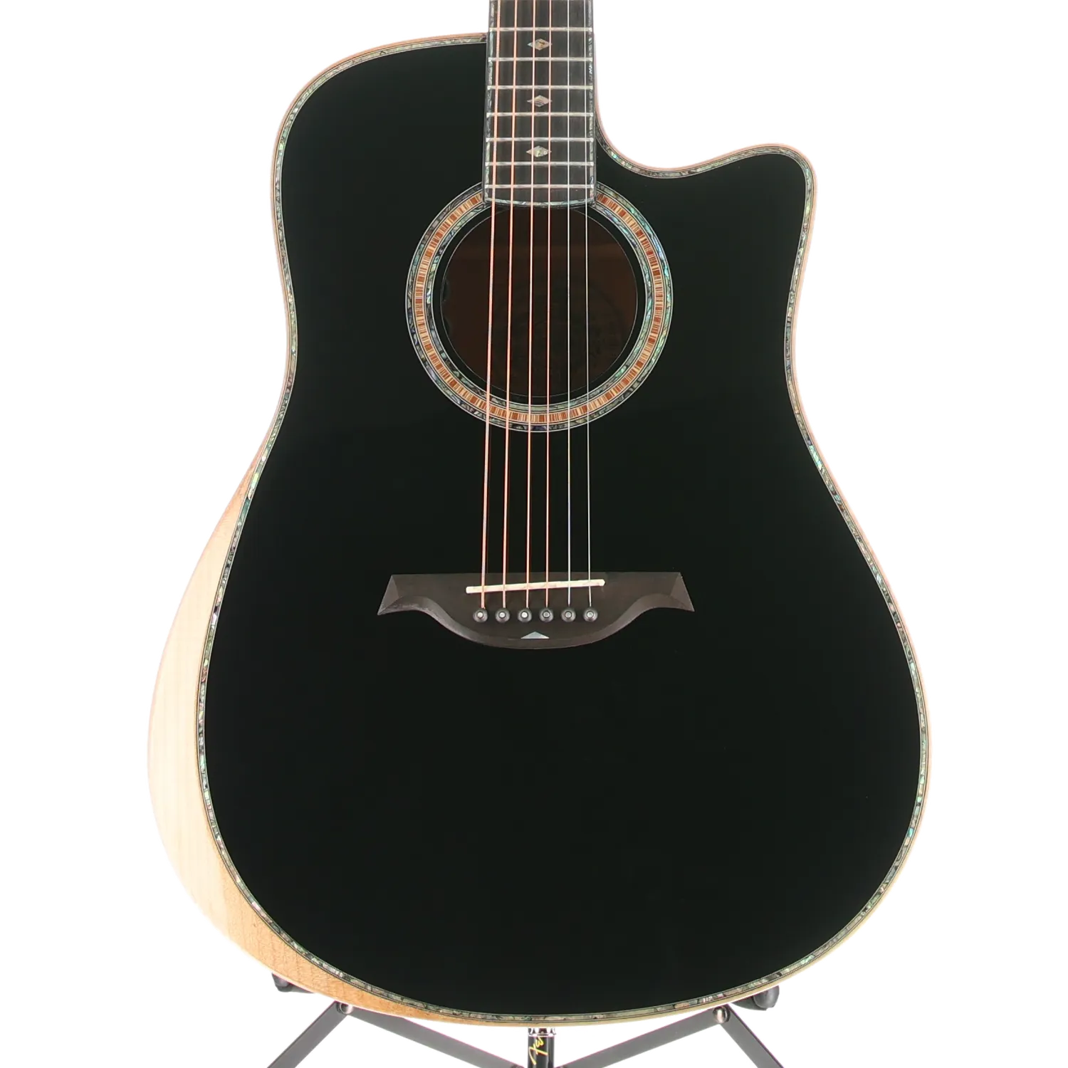 6-string Acoustic-electric with Maple Top, Maple Back and Sides, Mahogany Neck, and Ebony Fingerboard - Black (W3) (00130)