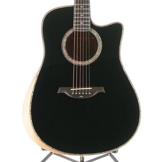 6-string Acoustic-electric with Maple Top, Maple Back and Sides, Mahogany Neck, and Ebony Fingerboard - Black (W3) (00130)