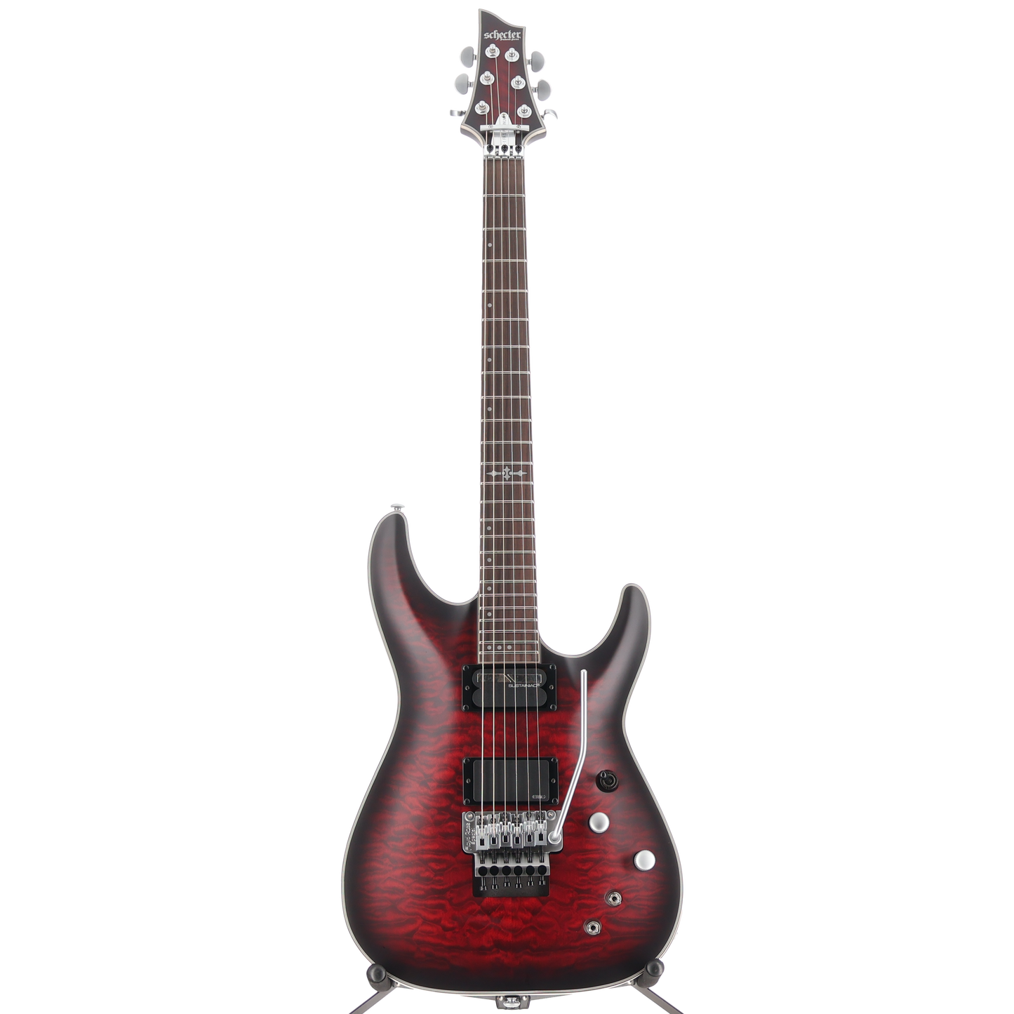 Schecter C-1 Platinum Floyd Rose Sustainer Satin Crimson Red Burst (N6) (79020)