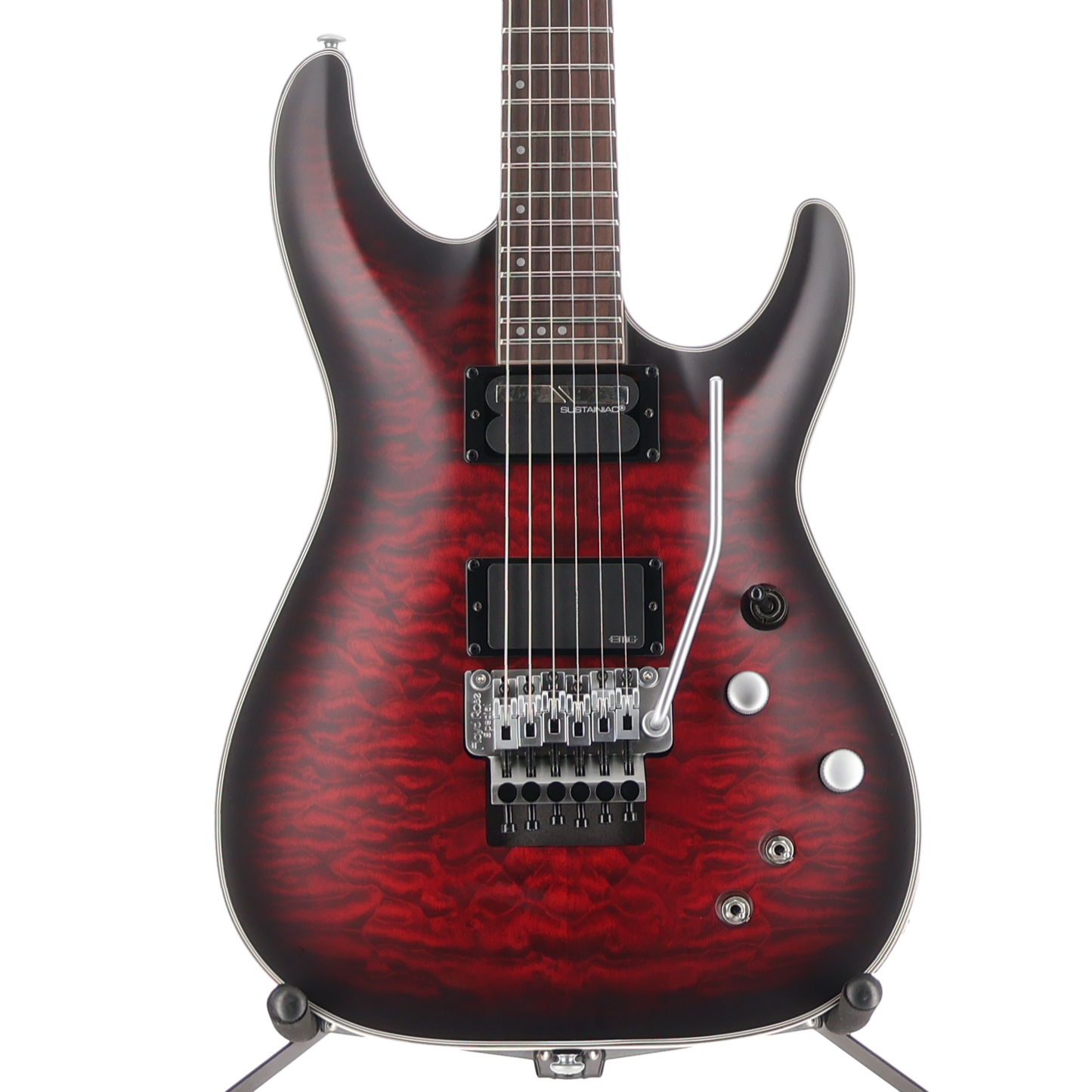 Schecter C-1 Platinum Floyd Rose Sustainer Satin Crimson Red Burst (N6) (79020)