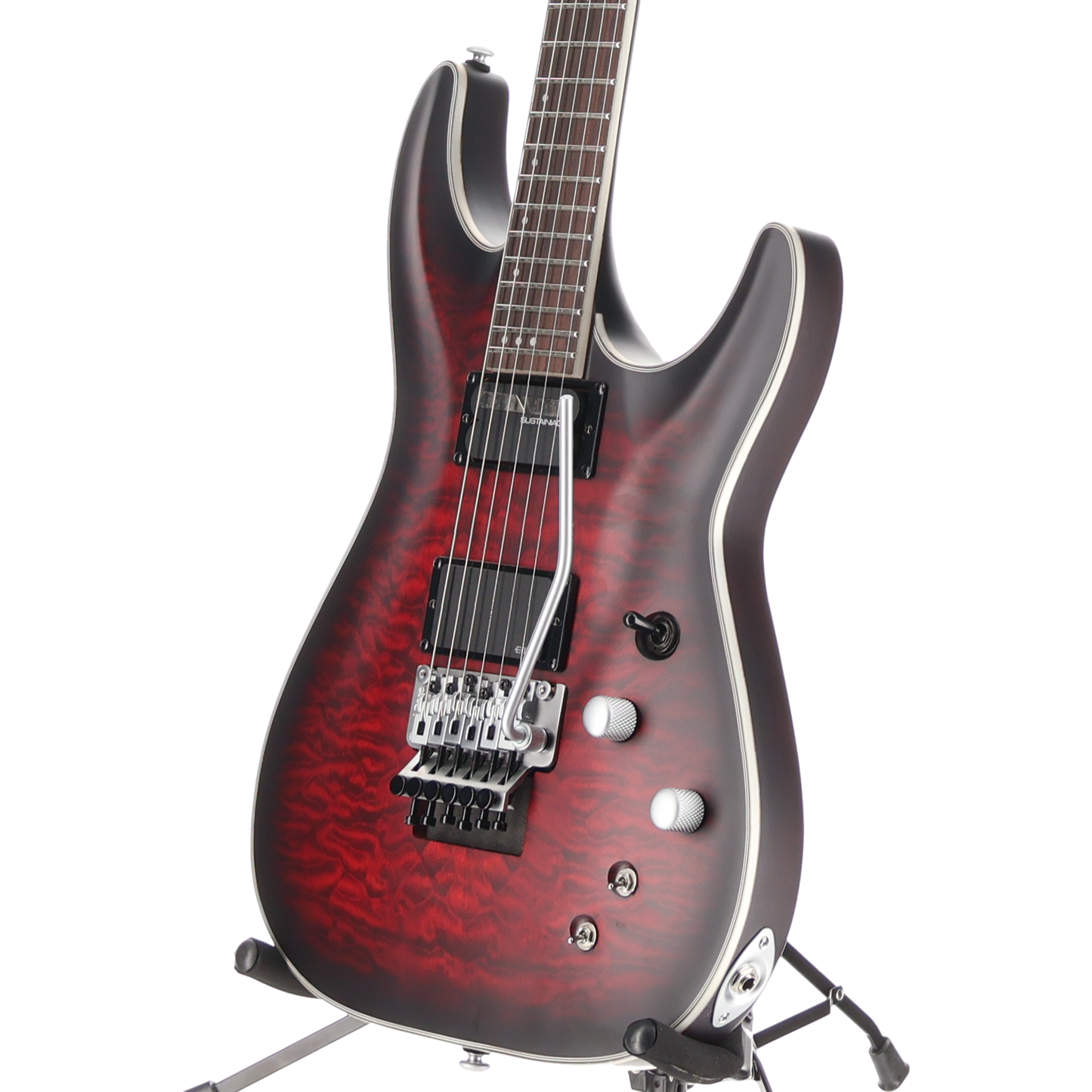 Schecter C-1 Platinum Floyd Rose Sustainer Satin Crimson Red Burst (N6) (79020)