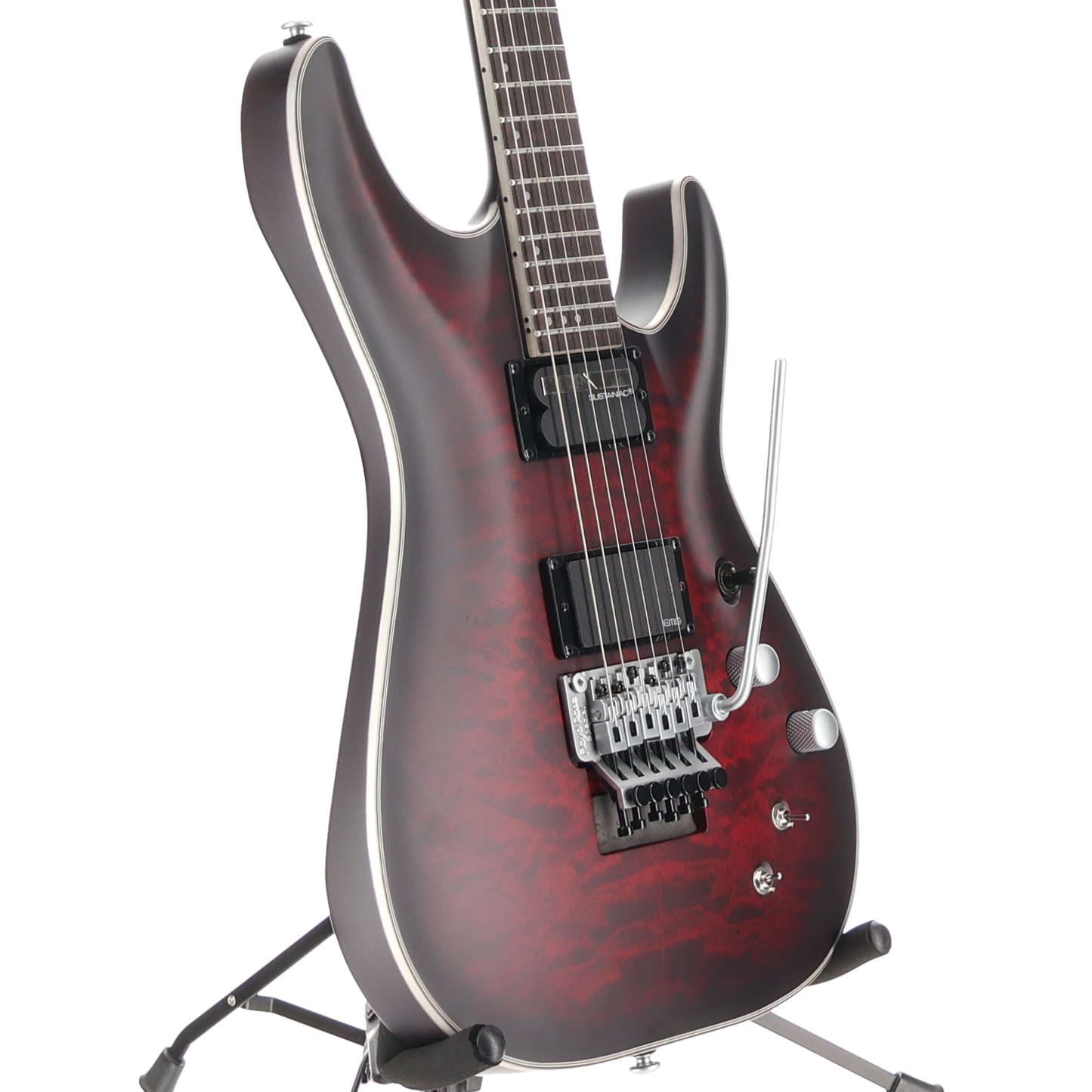 Schecter C-1 Platinum Floyd Rose Sustainer Satin Crimson Red Burst (N13) (79021)