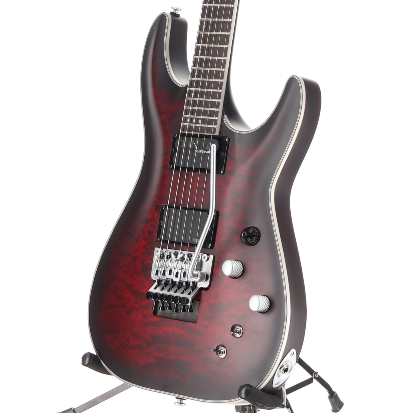 Schecter C-1 Platinum Floyd Rose Sustainer Satin Crimson Red Burst (N13) (79021)
