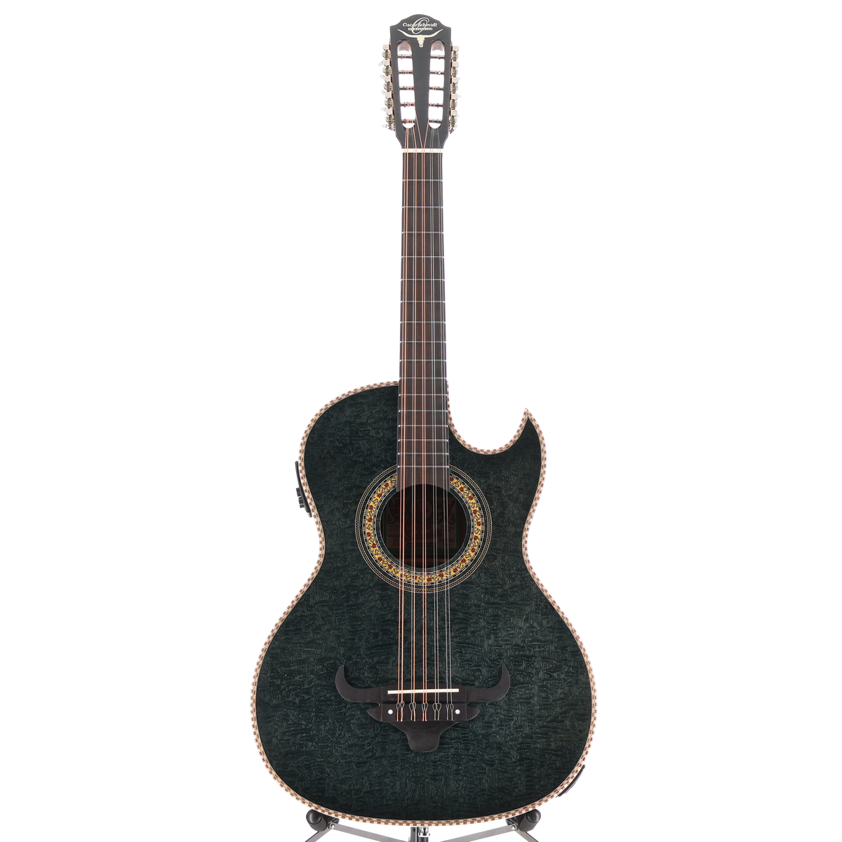 Oscar Schmidt Bajo Quinto A/E Quilt Sapele - Transparent Black (F9) (49083)