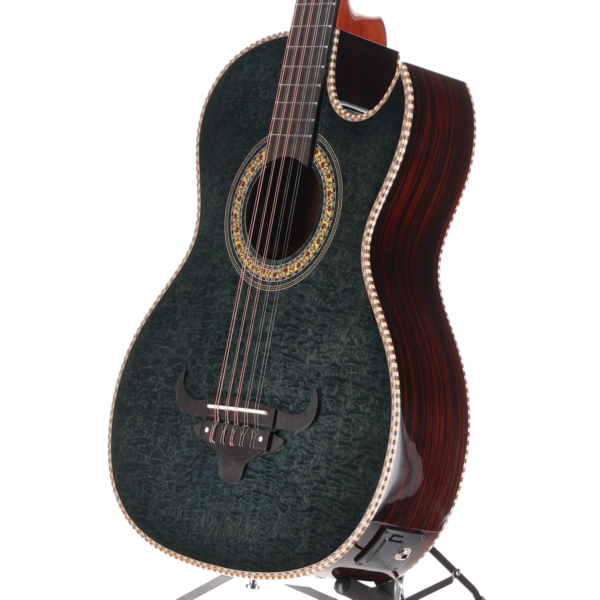 Oscar Schmidt Bajo Quinto A/E Quilt Sapele - Transparent Black (F9) (49083)
