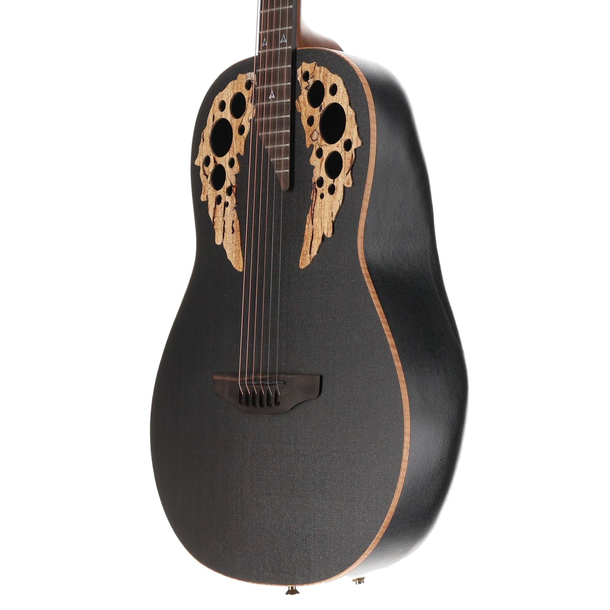 Adamas Spalted Maple Limited Edition, Deep Contour Acoustic-Electric Guitar - Black Satin Copper Metal Flake (RC1) (22701)