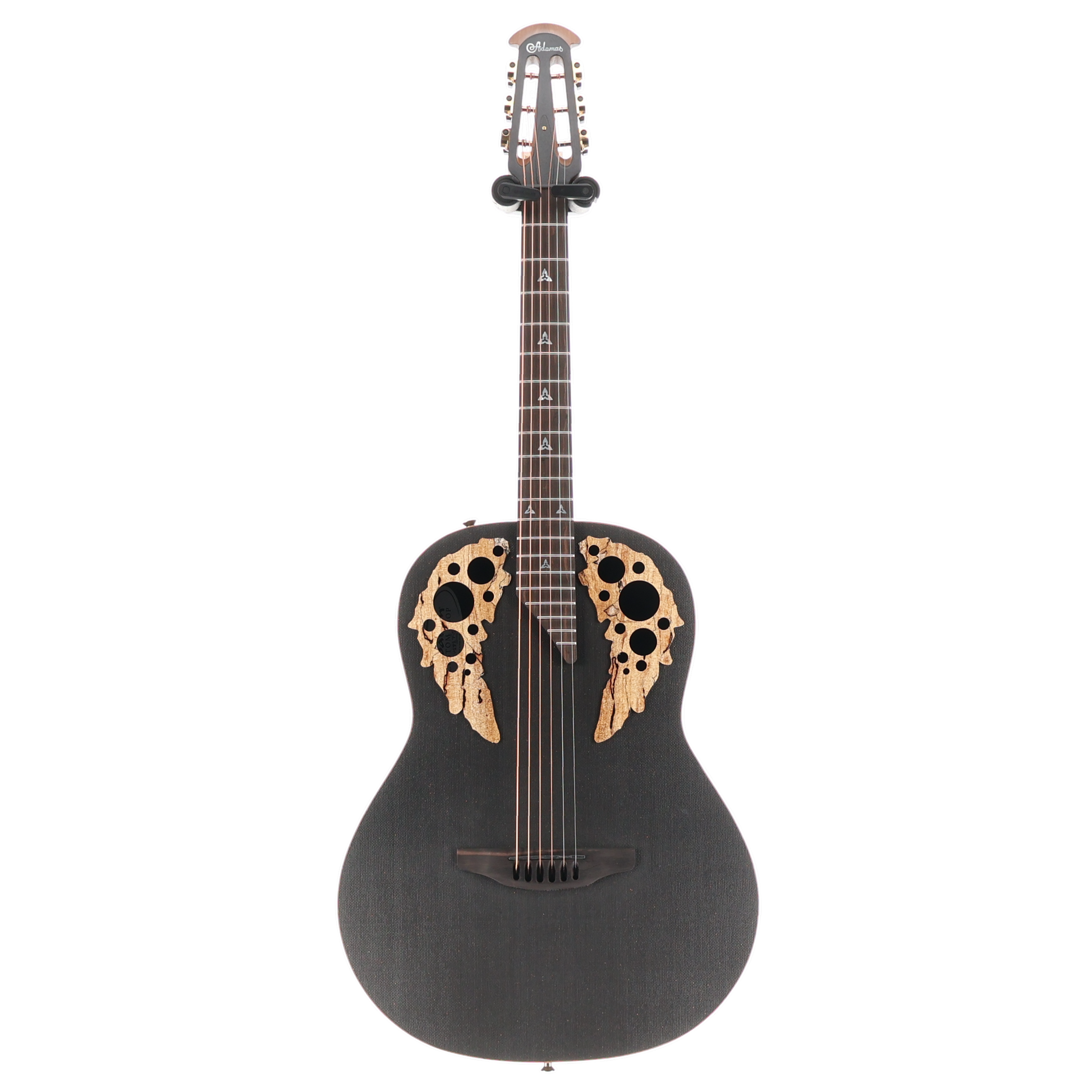 Adamas Spalted Maple Limited Edition, Deep Contour Acoustic-Electric Guitar - Black Satin Copper Metal Flake (RC1) (22701)