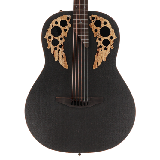 Adamas Spalted Maple Limited Edition, Deep Contour Acoustic-Electric Guitar - Black Satin Copper Metal Flake (RC1) (22701)