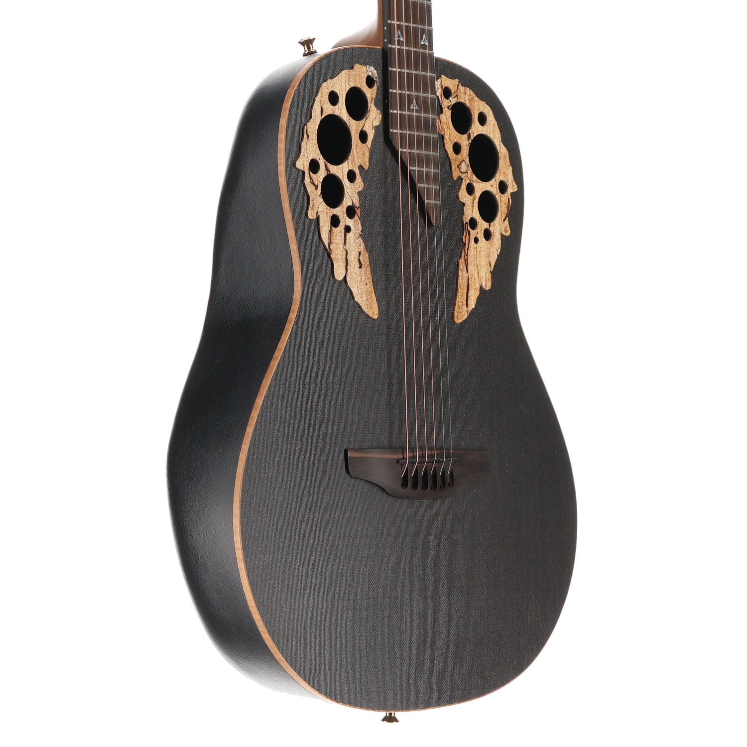 Adamas Spalted Maple Limited Edition, Deep Contour Acoustic-Electric Guitar - Black Satin Copper Metal Flake (SR) (22701)
