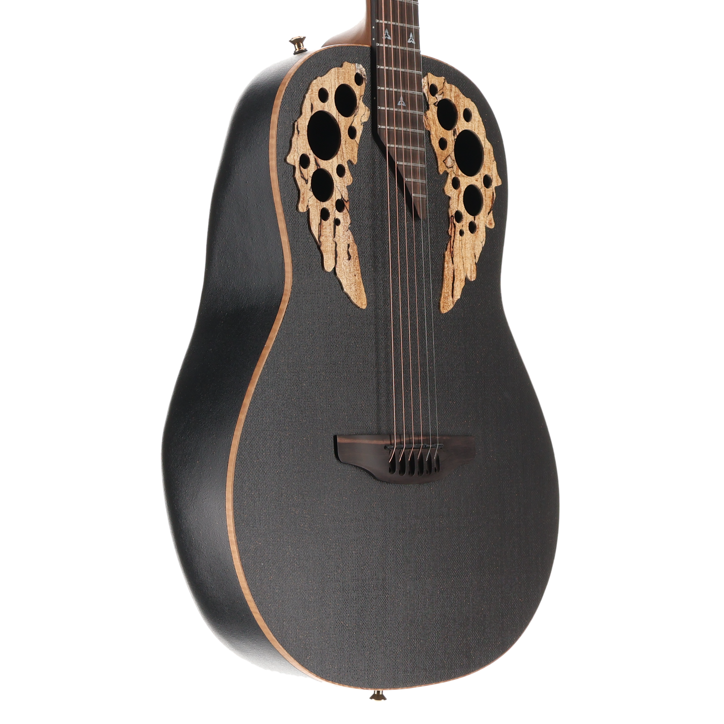 Adamas Spalted Maple Ltd Ed Deep Contour Ac-El - Black Satin Copper Metal Flake, Pro Setup (SR) (22701)