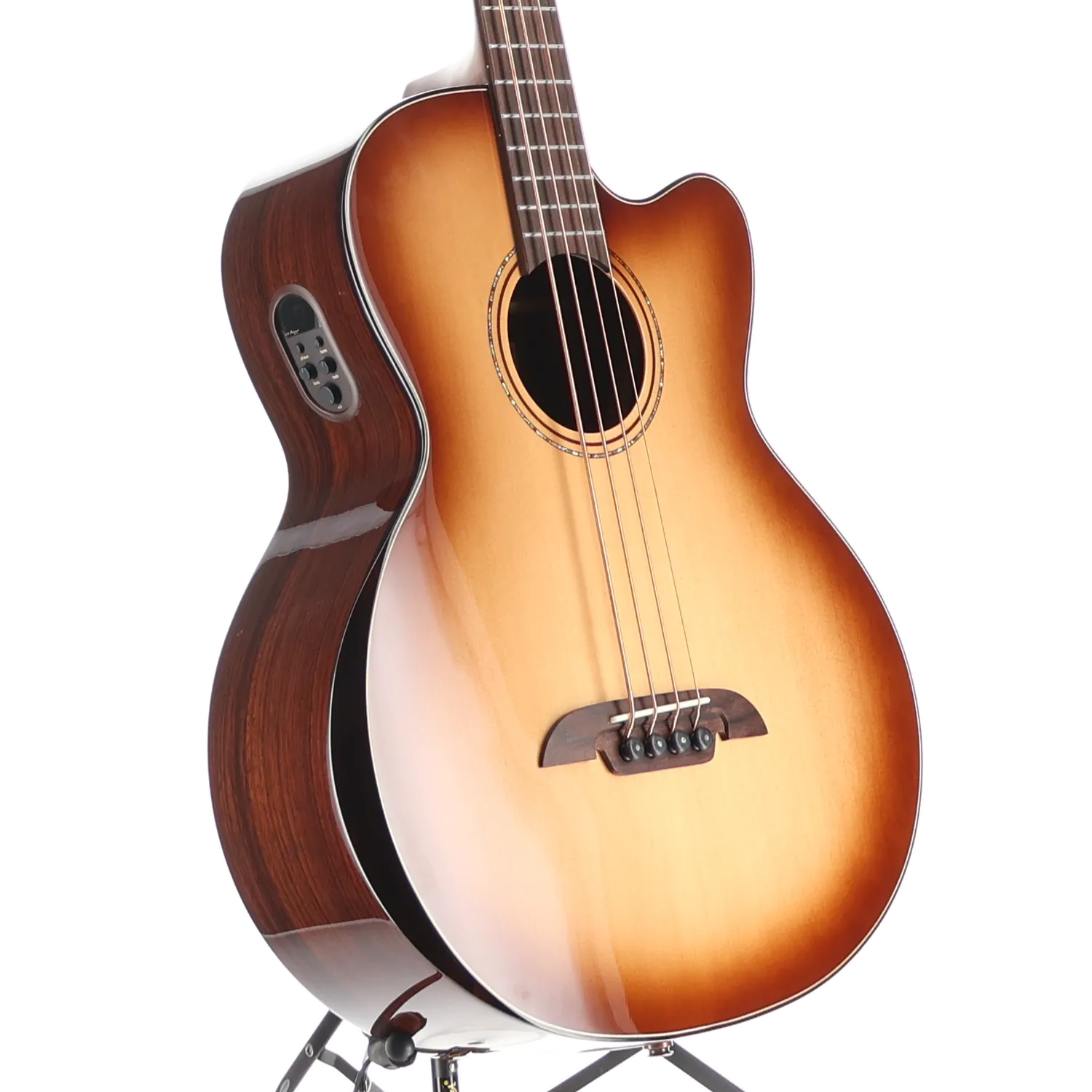 Alvarez 4-string Acoustic-electric Bass with Armrest, Spruce Top, Shadowburst (F8) (99015)