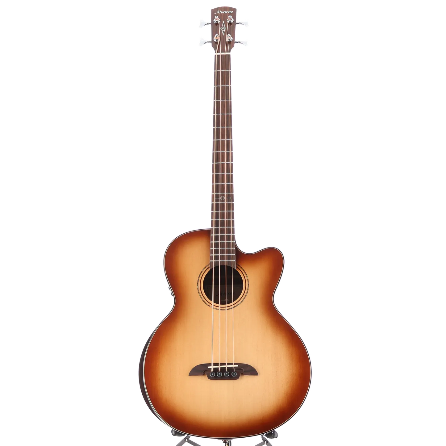 Alvarez 4-string Acoustic-electric Bass with Armrest, Spruce Top, Shadowburst (F8) (99015)