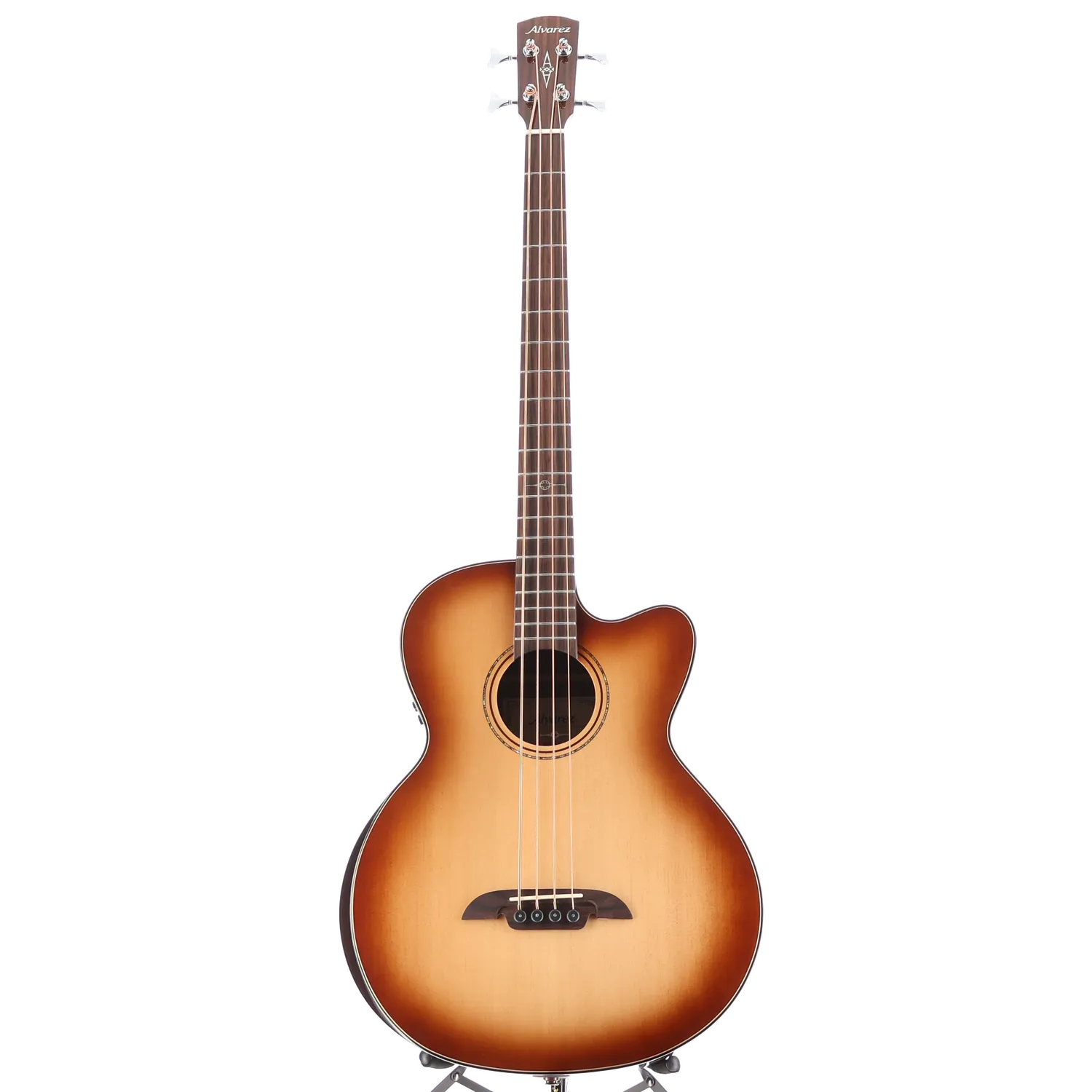 Alvarez 4-string Acoustic-electric Bass with Armrest, Spruce Top, Shadowburst (F8) (99015)