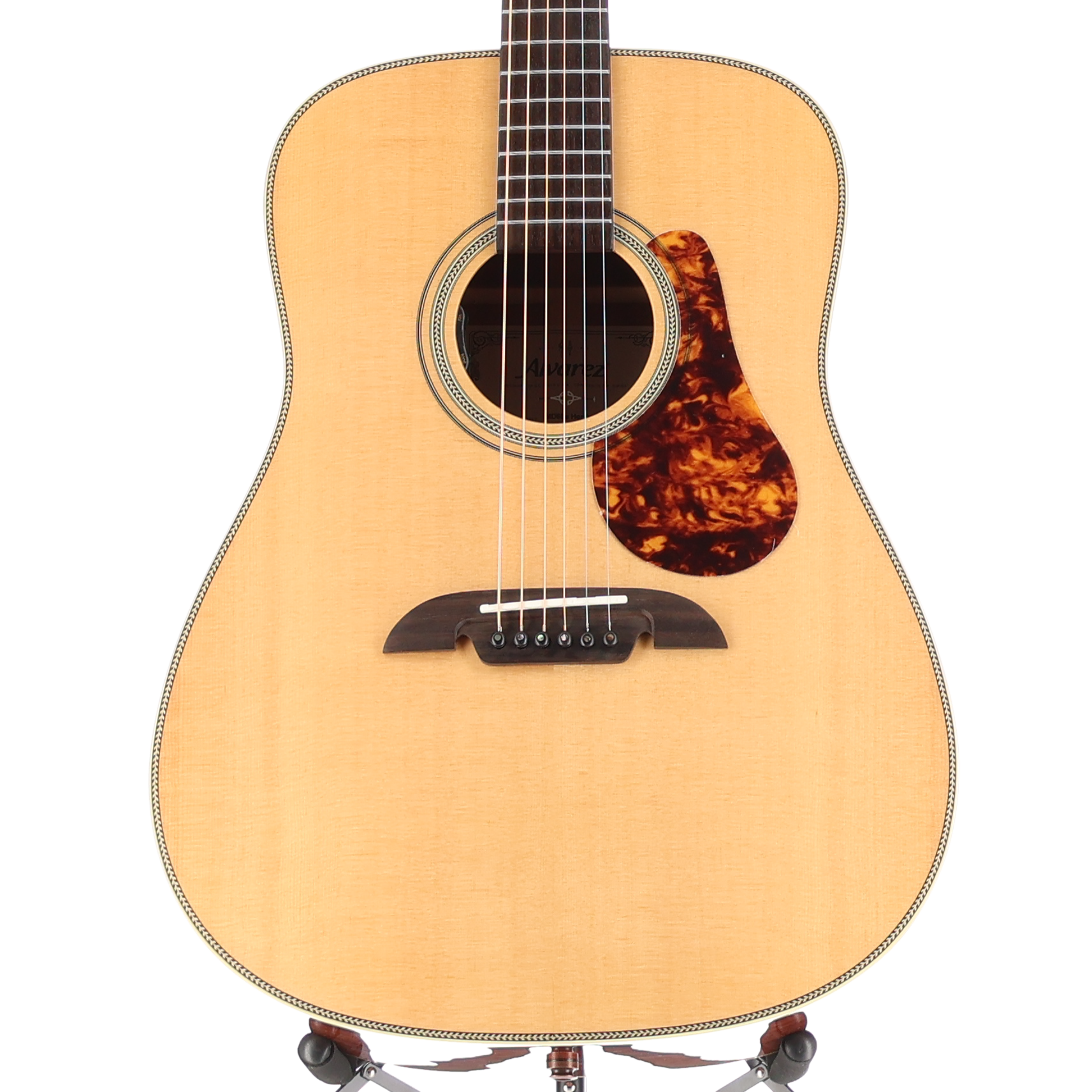 Alvarez Herringbone Masterworks A/E Dread, Spruce Top, Mahogany Back and Sides, Mahogany Neck, and Rosewood Fingerboard - Natural (RC1) (99017)