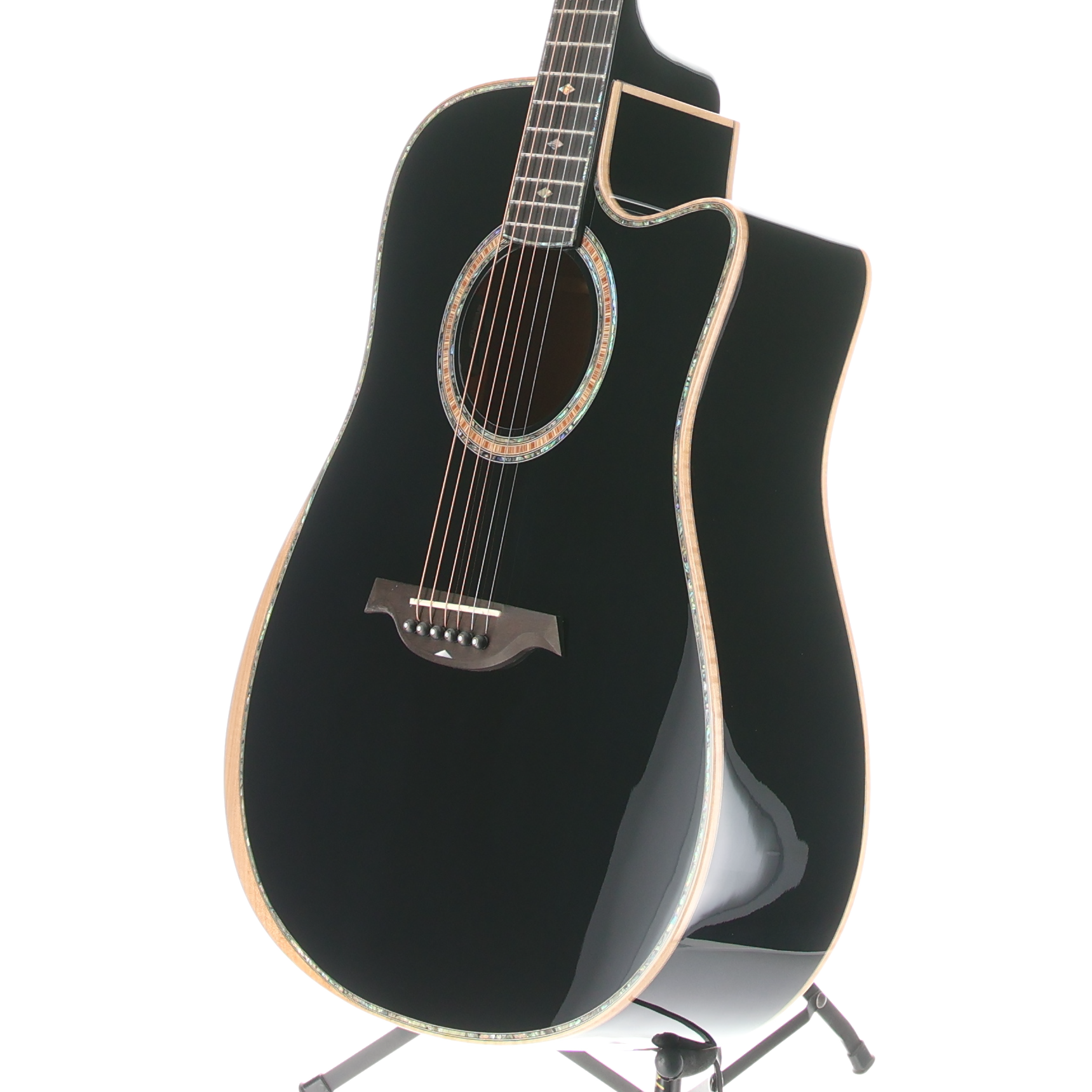 BC Rich 6-string Acoustic-electric with Maple Top, Maple Back and Sides, Mahogany Neck, and Ebony Fingerboard - Black (W3) (00130)