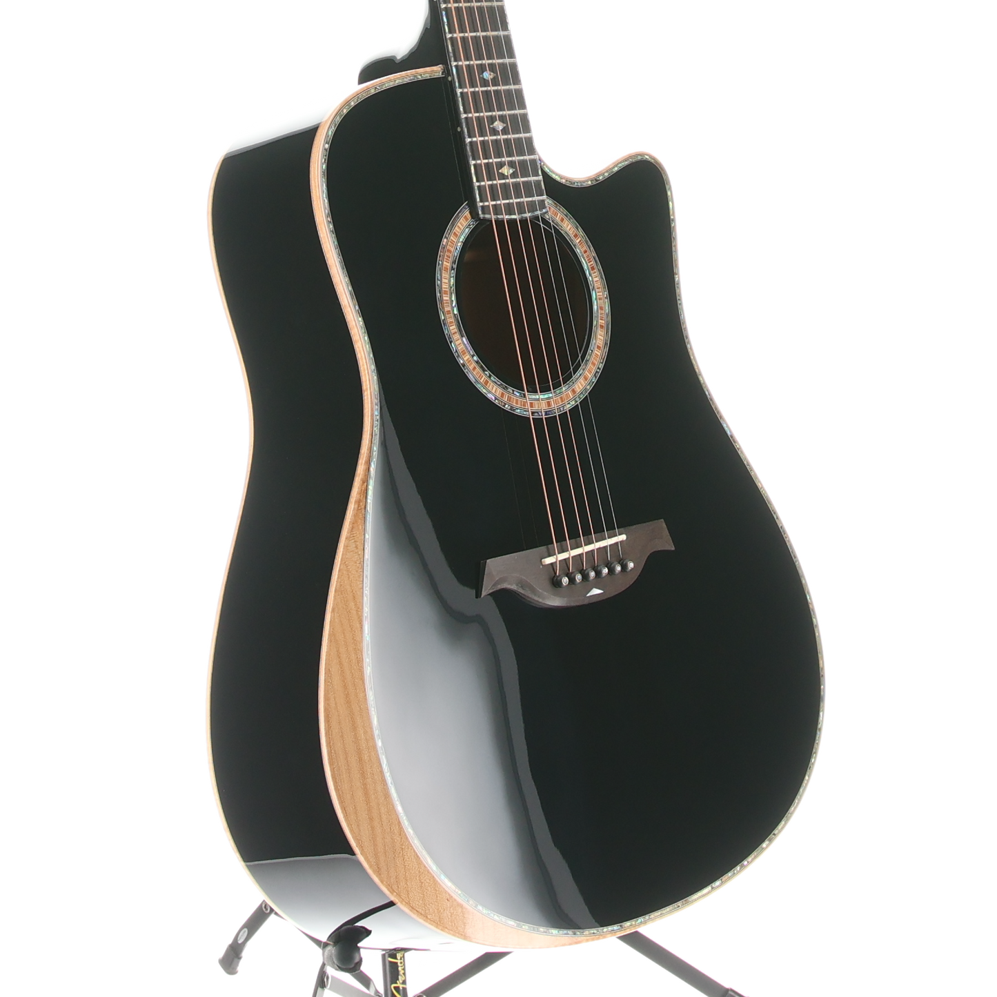 BC Rich 6-string Acoustic-electric with Maple Top, Maple Back and Sides, Mahogany Neck, and Ebony Fingerboard - Black (W3) (00130)
