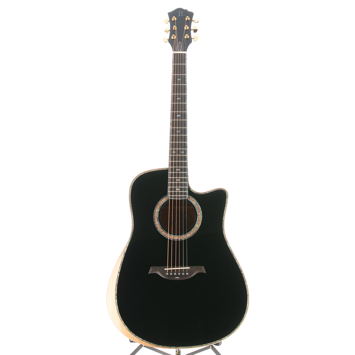 BC Rich 6-string Acoustic-electric with Maple Top, Maple Back and Sides, Mahogany Neck, and Ebony Fingerboard - Black (W3) (00130)