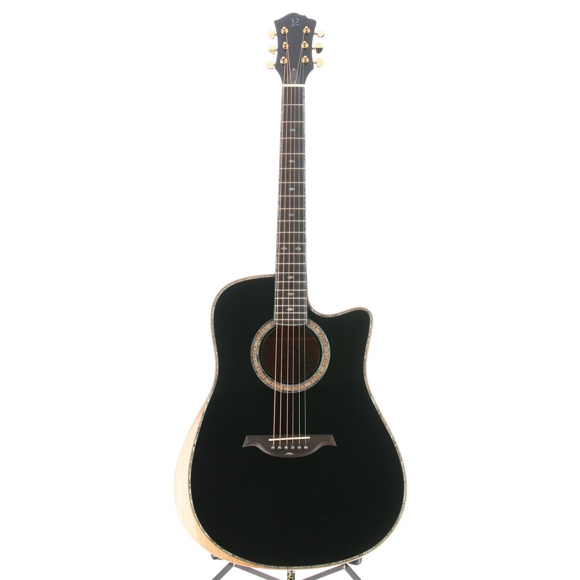 BC Rich 6-string Acoustic-electric with Maple Top, Maple Back and Sides, Mahogany Neck, and Ebony Fingerboard - Black (W3) (00130)