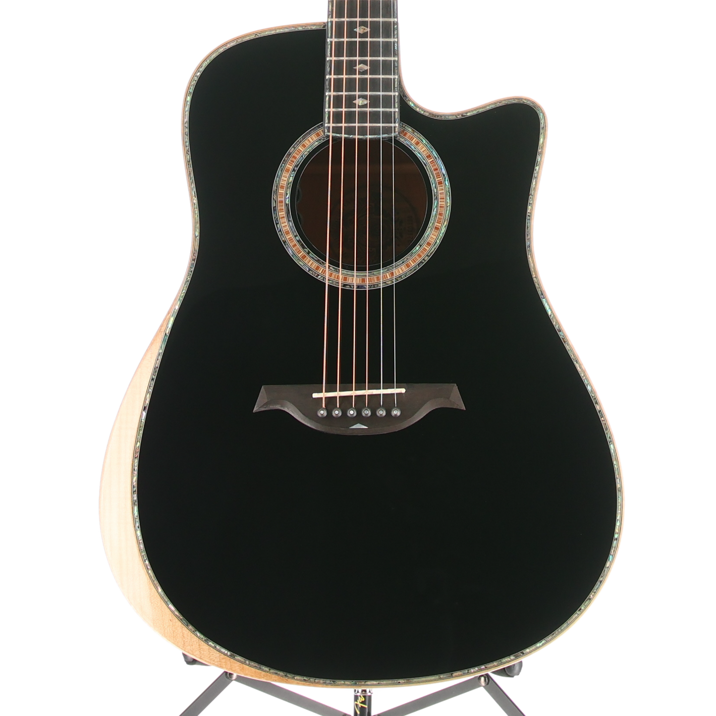 BC Rich 6-string Acoustic-electric with Maple Top, Maple Back and Sides, Mahogany Neck, and Ebony Fingerboard - Black (W3) (00130)