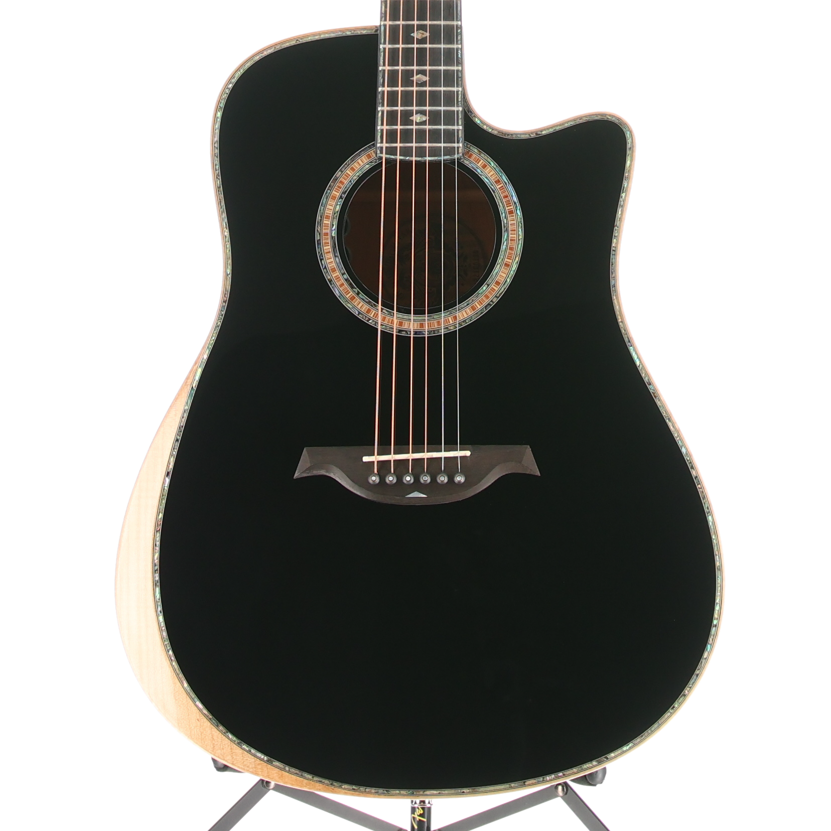 BC Rich 6-string Acoustic-electric with Maple Top, Maple Back and Sides, Mahogany Neck, and Ebony Fingerboard - Black (W3) (00130)