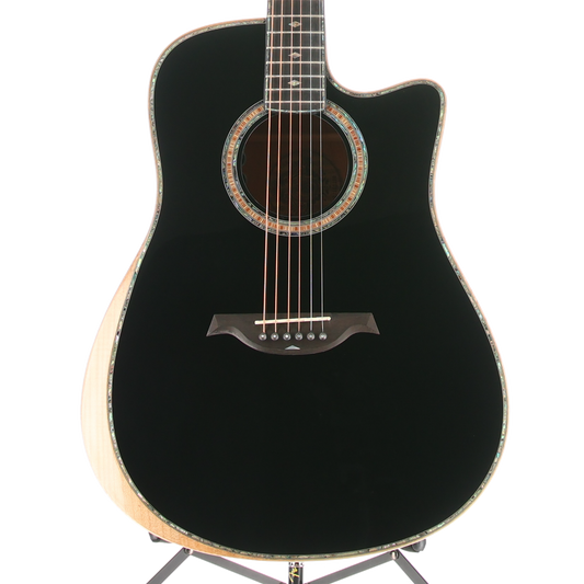 BC Rich 6-string Acoustic-electric with Maple Top, Maple Back and Sides, Mahogany Neck, and Ebony Fingerboard - Black (W3) (00130)