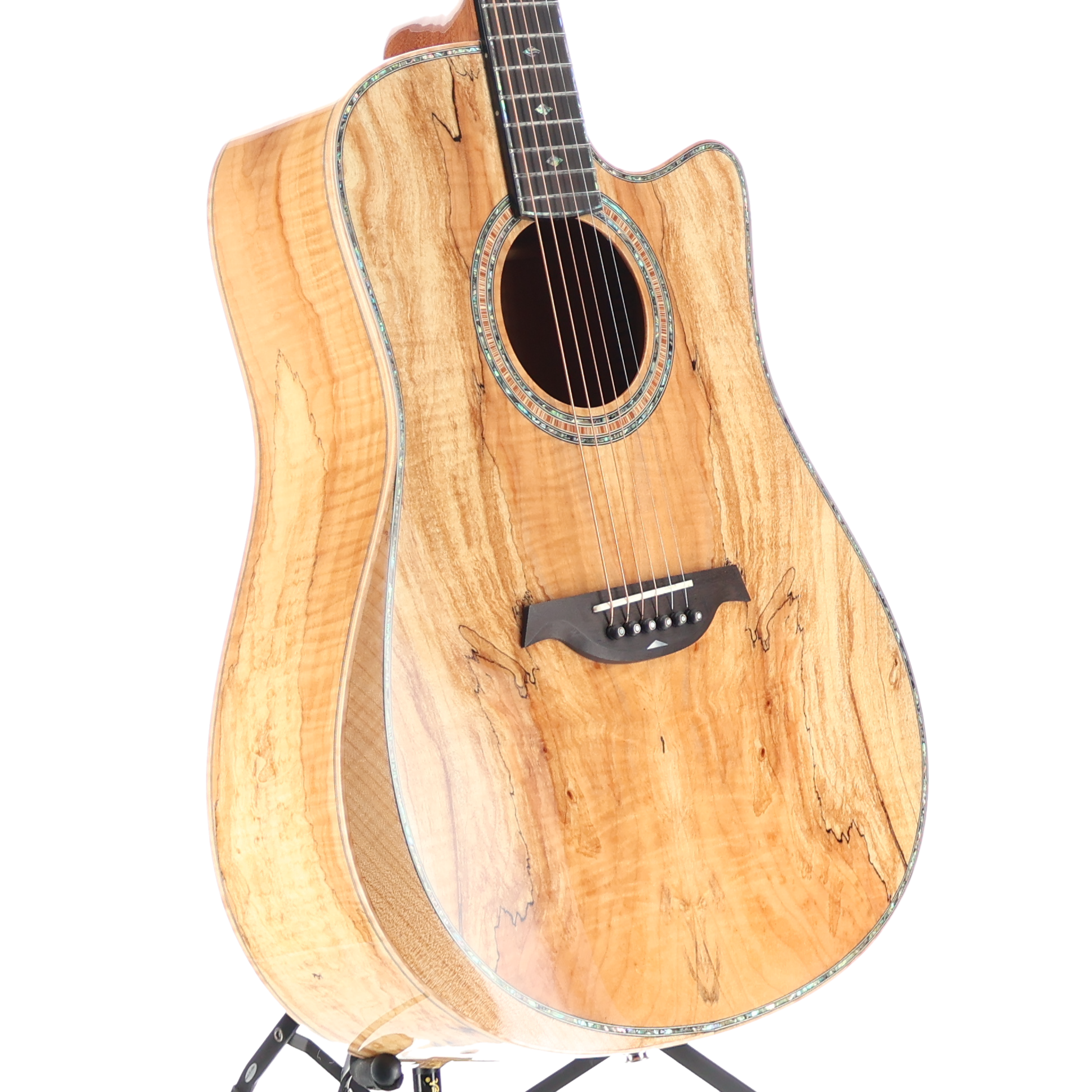 BC Rich 6-string Acoustic-electric with Maple Top, Maple Back and Sides, Mahogany Neck, and Ebony Fingerboard - Spalted Maple (P) (00050)