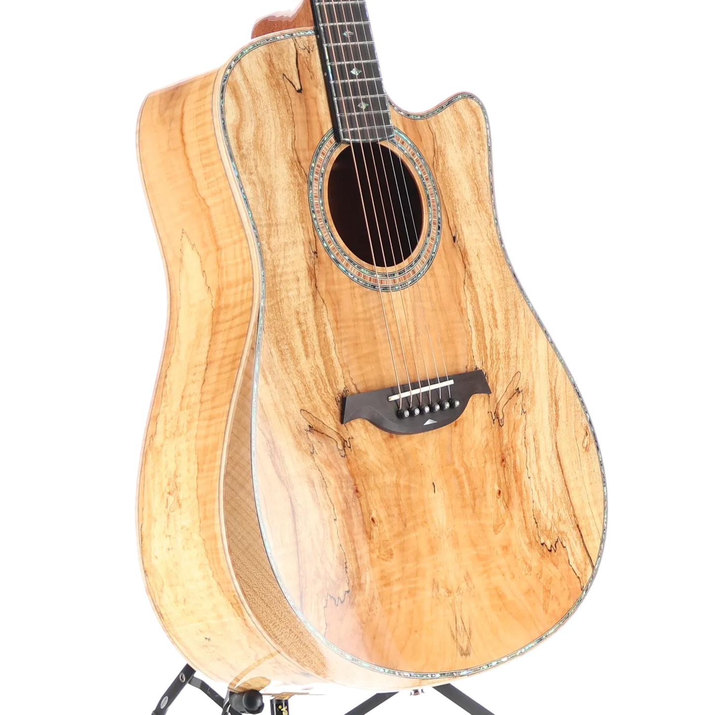 BC Rich 6-string Acoustic-electric with Maple Top, Maple Back and Sides, Mahogany Neck, and Ebony Fingerboard - Spalted Maple (P) (00050)