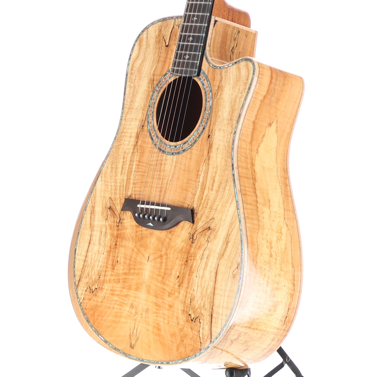 BC Rich 6-string Acoustic-electric with Maple Top, Maple Back and Sides, Mahogany Neck, and Ebony Fingerboard - Spalted Maple (P) (00050)