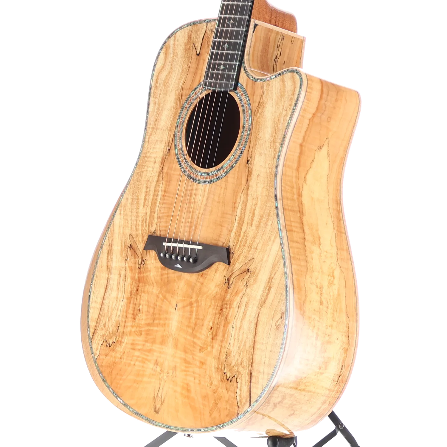 BC Rich 6-string Acoustic-electric with Maple Top, Maple Back and Sides, Mahogany Neck, and Ebony Fingerboard - Spalted Maple (P) (00050)