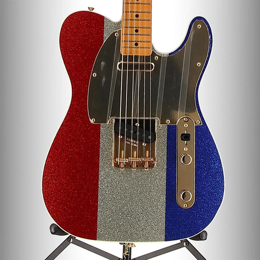Buck Owens Telecaster, Maple Fingerboard, Red, Silver and Blue Sparkle (F6) (57658)