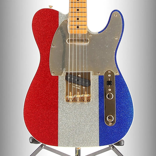 Buck Owens Telecaster, Maple Fingerboard, Red, Silver and Blue Sparkle (L8) (70098)