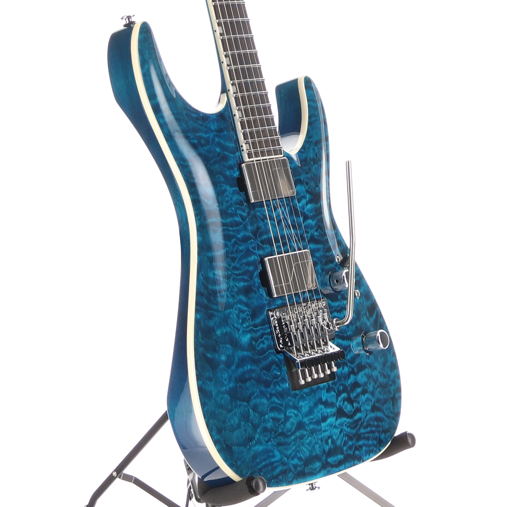 LTD MH-1000 - Quilt Maple Deluxe Electric Guitar Black Ocean (L12) (71982)
