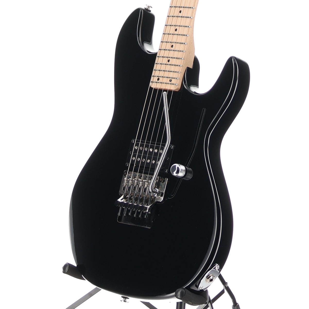G&L Fullerton Deluxe Rampage 24 - Jet Black, Maple Fingerboard, Chrome Floyd Rose - Gloss Black (F3) (06173)