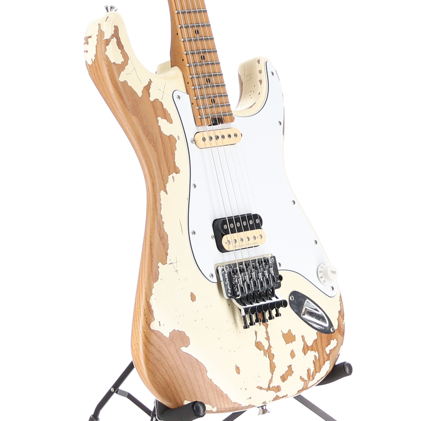Charvel Henrik Danhage Limited Edition Signature Pro-Mod So-Cal Style 1 HS FR M, Maple Fingerboard, White Relic (G10) (42580)