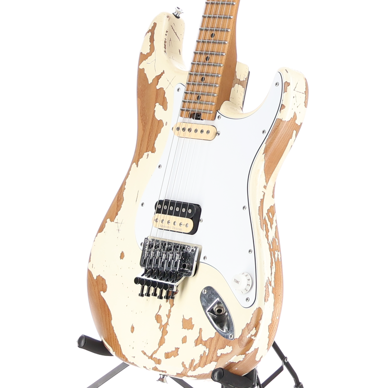 Charvel Henrik Danhage Limited Edition Signature Pro-Mod So-Cal Style 1 HS FR M, Maple Fingerboard, White Relic (G10) (42580)