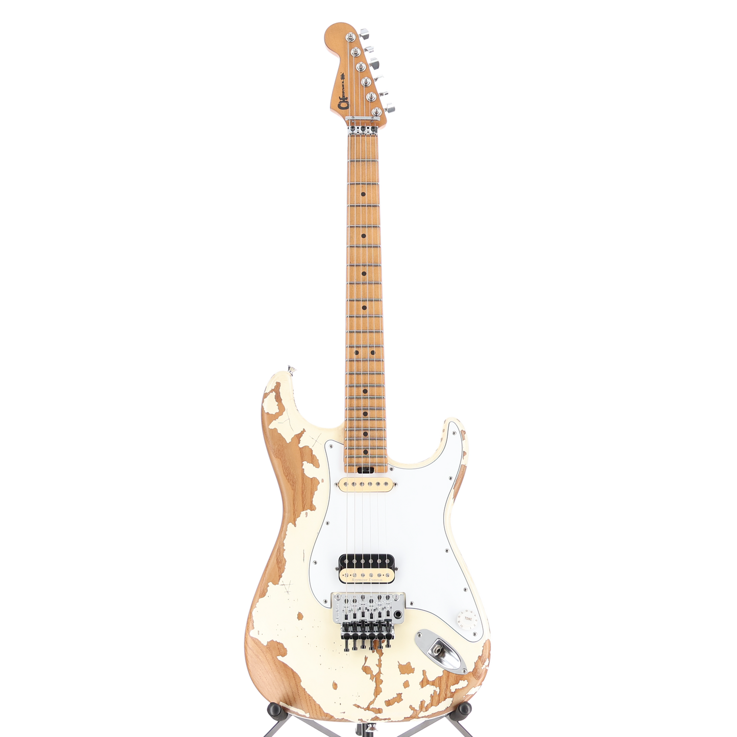 Charvel Henrik Danhage Limited Edition Signature Pro-Mod So-Cal Style 1 HS FR M, Maple Fingerboard, White Relic (G10) (42580)