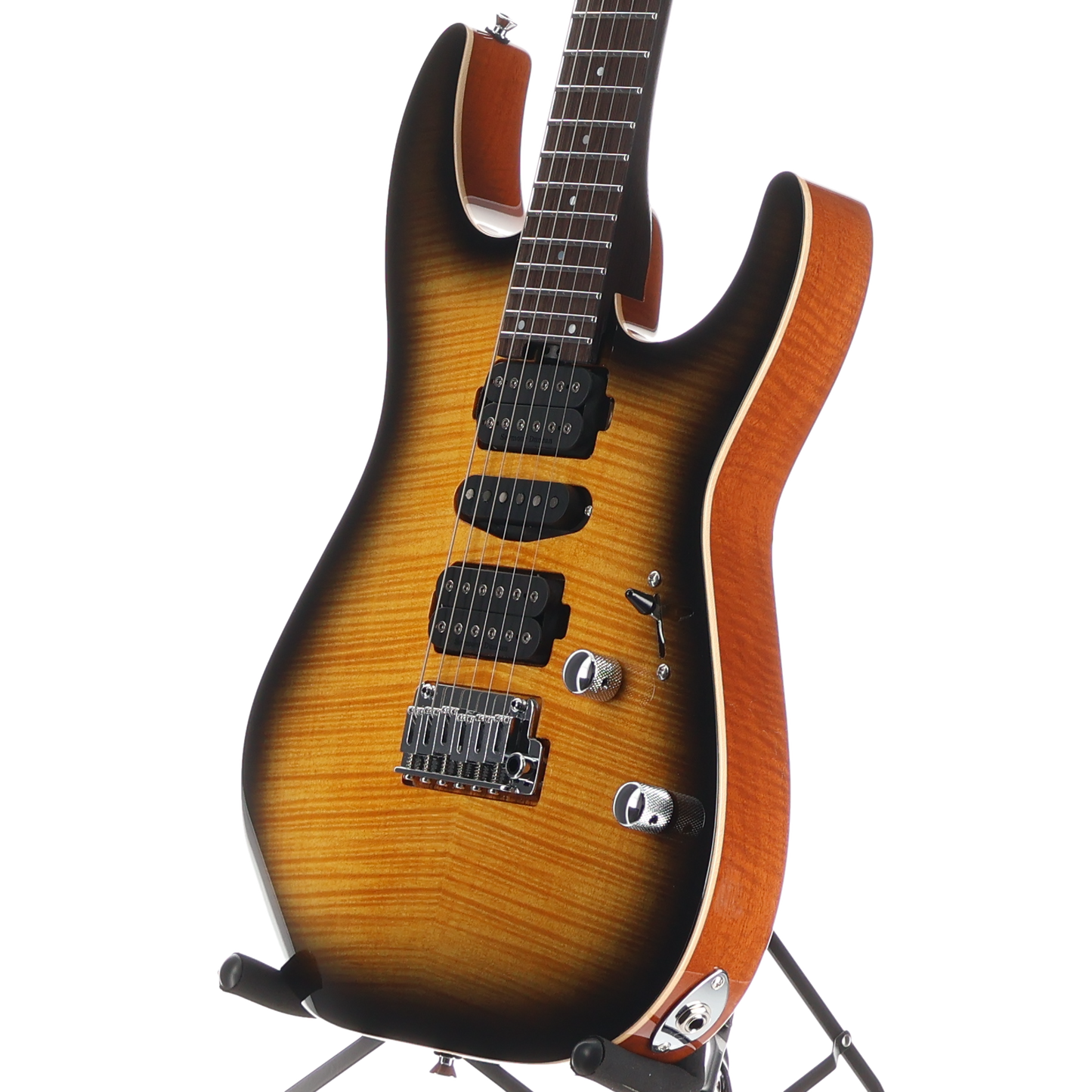 Charvel MJ DK24 HSH 2PT W Mahogany with Flame Maple, Wenge Fingerboard, Antique Burst (RP) (14887)